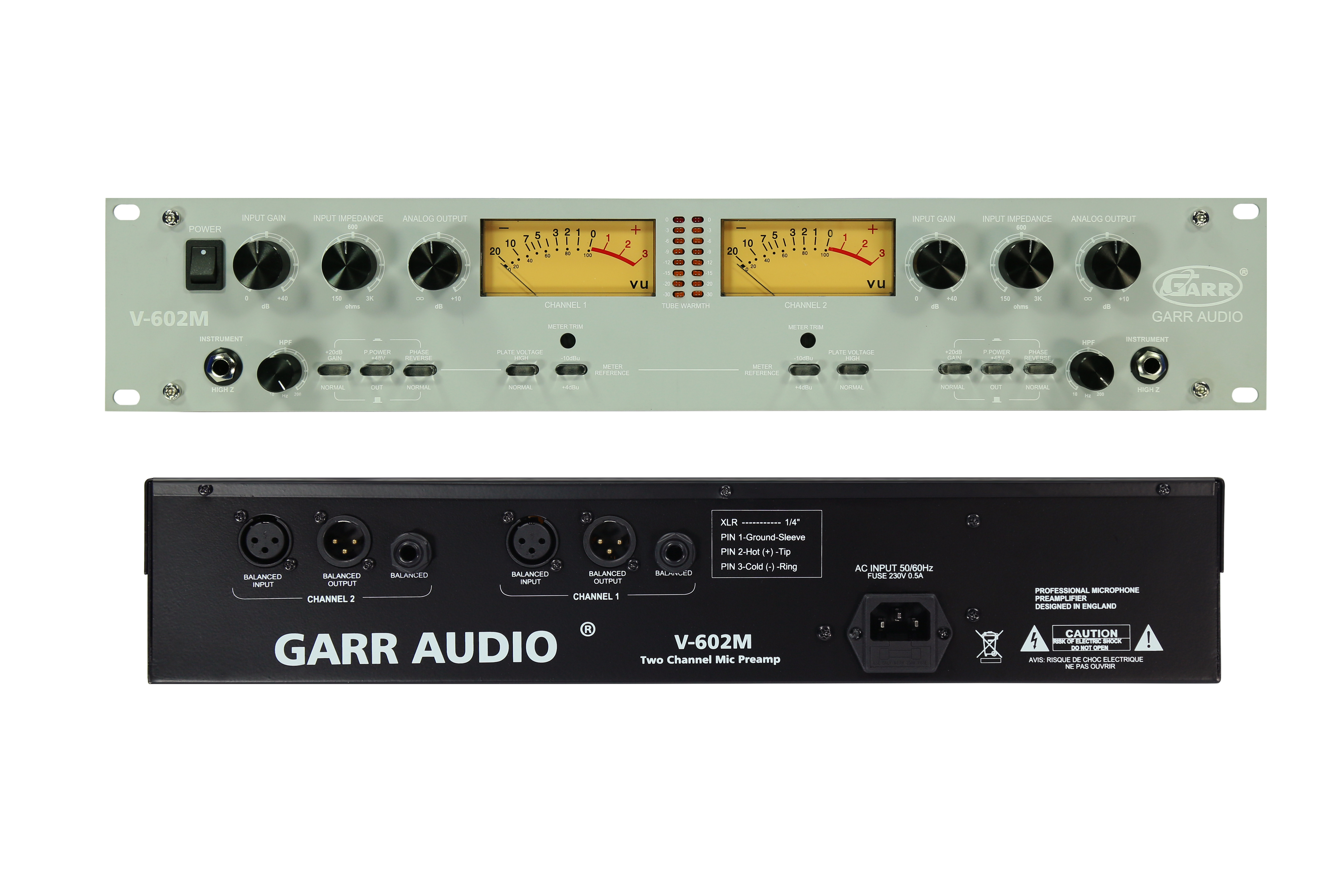 双通道话筒放大器	GARR AUDIO	V-602M