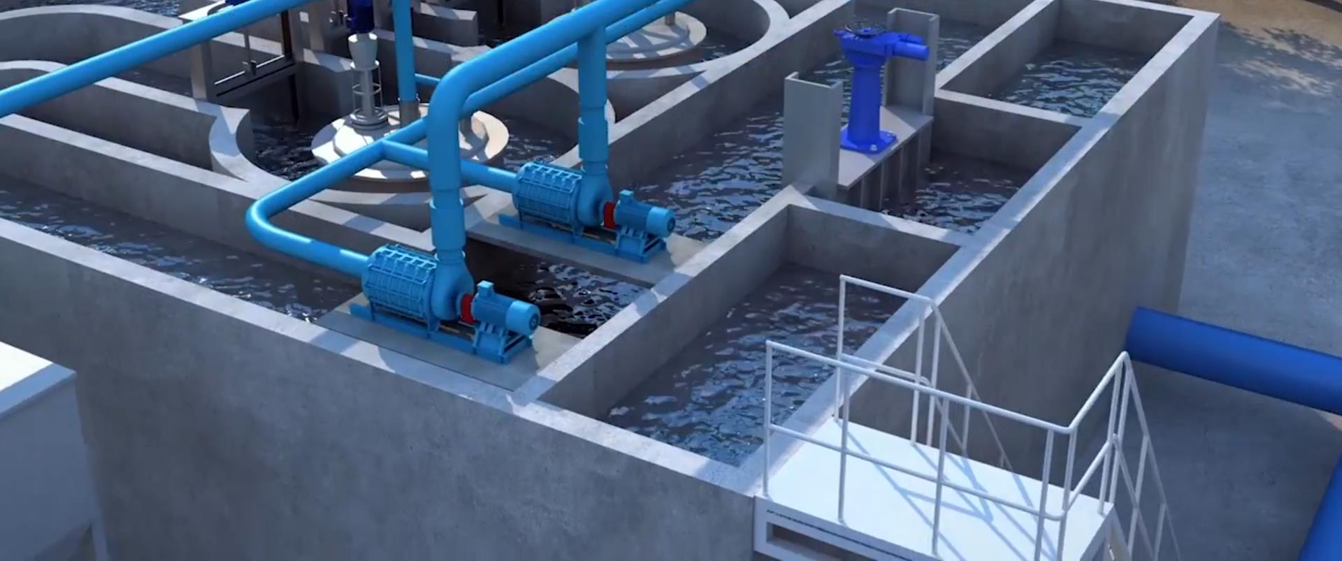 农村城市工业市政工程污水污泥处理系统工艺流程三维演示动画制作