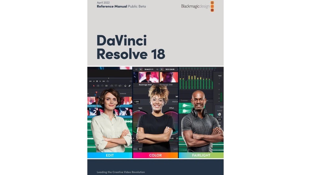 BMD发布 4,000 页 DaVinci Resolve 18 手册